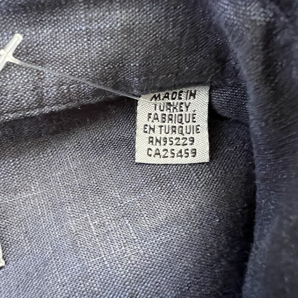 Ted Baker Button Up Linen Shirt Men Size 7 Navy Slim Fit Long Sleeves $160 NEW - Picture 8 of 10
